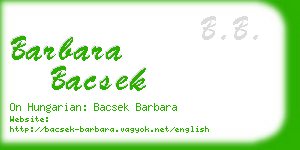 barbara bacsek business card